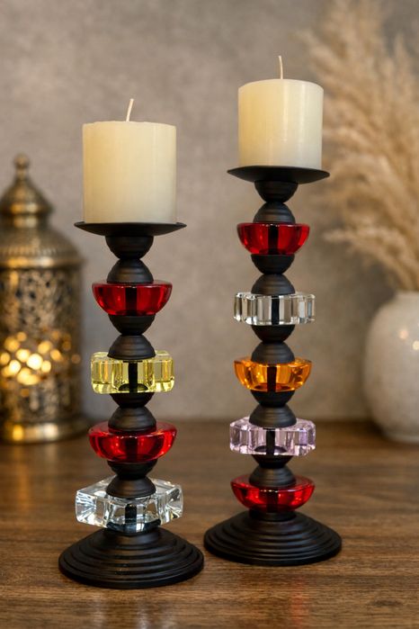 свещници + 2 свещи