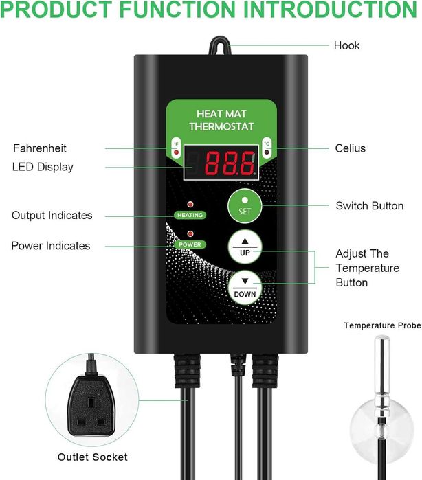 Комплект нагревателна подложка и термостат