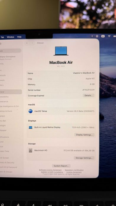 Macbook Air M2 8GB RAM 512 SSD Midnight