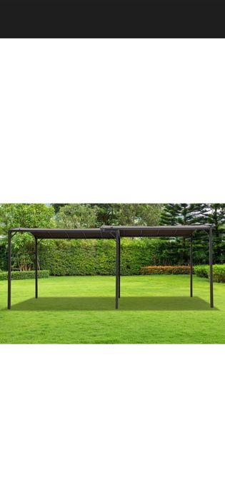 Pergola sau Carpot, structură metalica de gradina , acoperis retractabil, 3x3/5.35 m