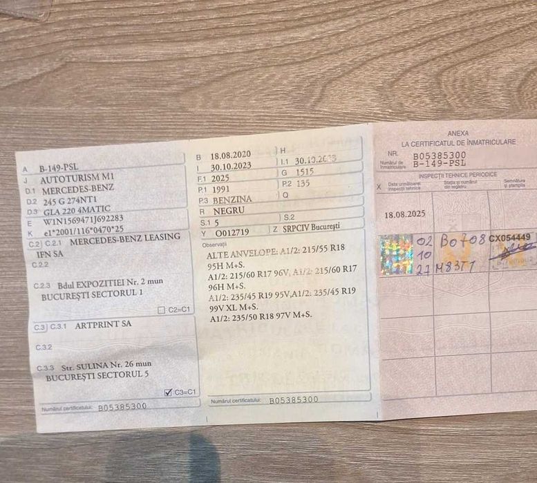 GLA 220 4MATIC (4x4) Piele 89.800km An 2020 Service doar la MERCEDES