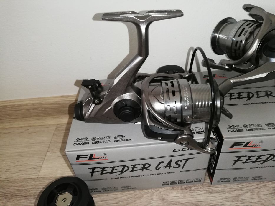 Set 2 Mulinete FL Feeder Cast 6000 10 Rulment model nou