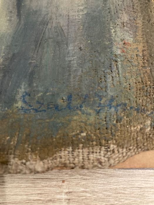 Portret de tarancă, școala Baia Mare, ulei pe pânză de sac, maghiar