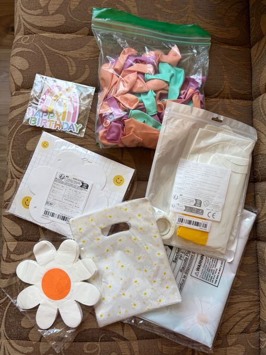 Украса за детски ражден ден,тема:Маргаритки