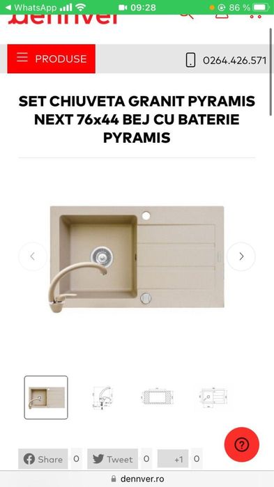 Vand chiuveta granit