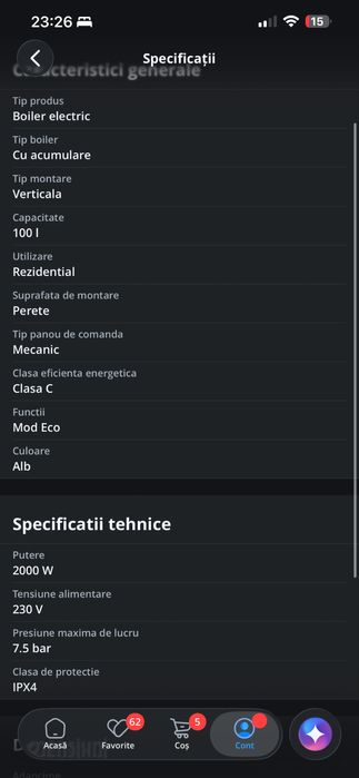 Vand boiler Electrolux 100 litri sigilat, nefolosit