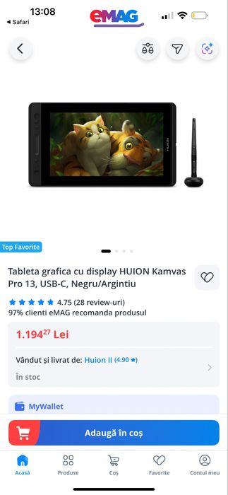 Huion Tableta Grafica Kamvas Pro 13