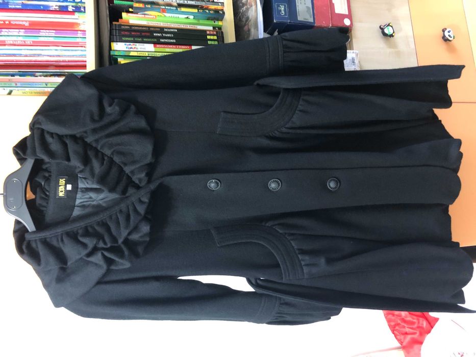 Haina dama eleganta, neagra, buclata, de Moda Lux + Cadou