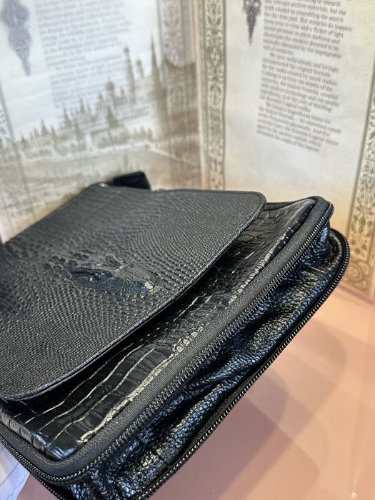 Мъжка чанта от естествена кожа  с крокодил Croco