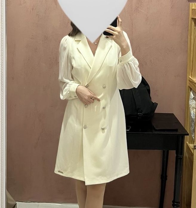 Платье короткое белое