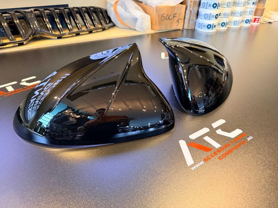 Capace Oglinzi Tip Batman - Porsche Cayenne 2011-2014 Negru Lucios