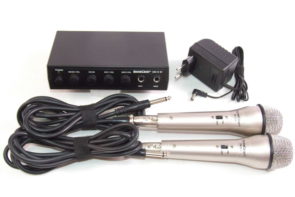Mixer karaoke SILVER CREST + 2 microfoane, Made in Germany, NOU !