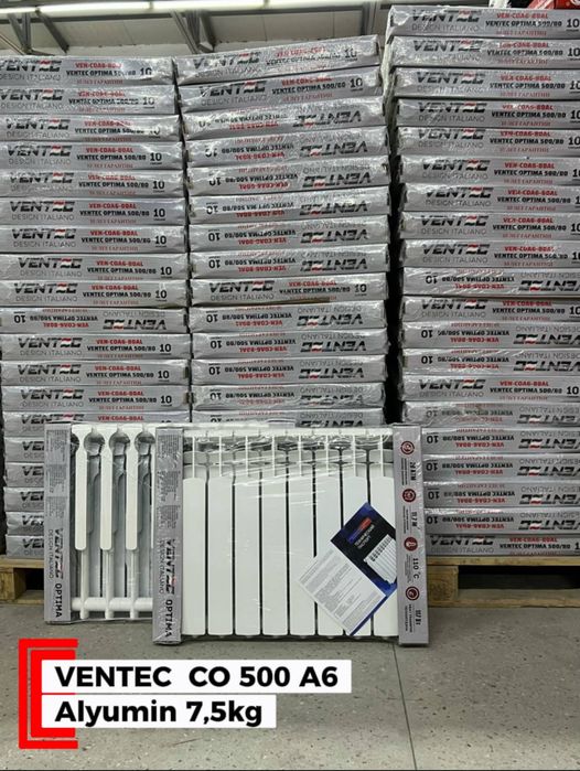 Radiator alyumin bimetal optom sklad narxda