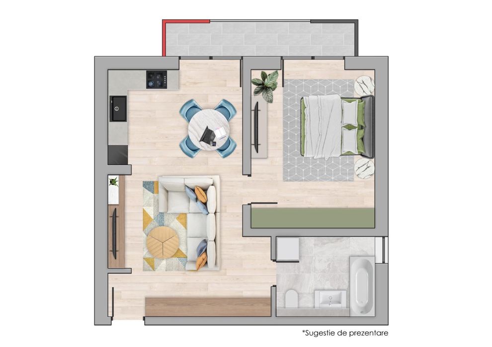Apartamente noi cu 2 camere, de vanzare.