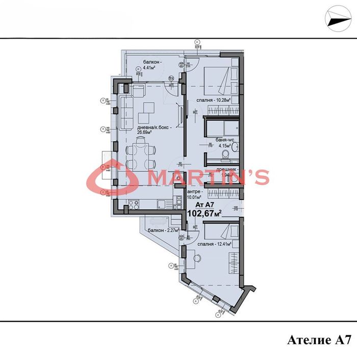 Продава се Тристаен апартамент в София, Люлин 5 - 97 кв.м за 1424 €/кв.м - Снимка #7