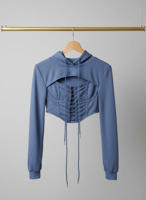 Толстовка с корсетом женская кофта