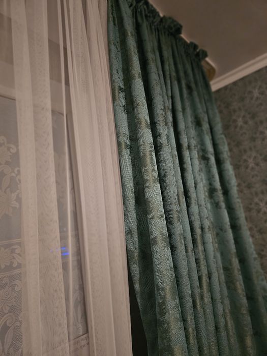 Продам шторы цвет мрамор с тюлем