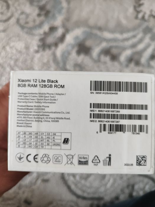 Xiaomi 12lite 5G Телефон сотилади