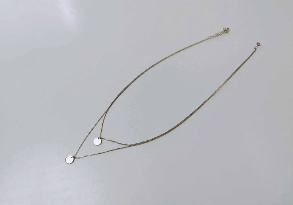 Colier lant dublu elegant din argint 925, placat cu aur, copii