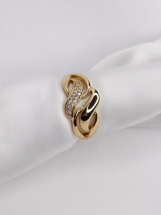 Кольцо повседневное со вставками вечернее позолота 585RG для женщин и