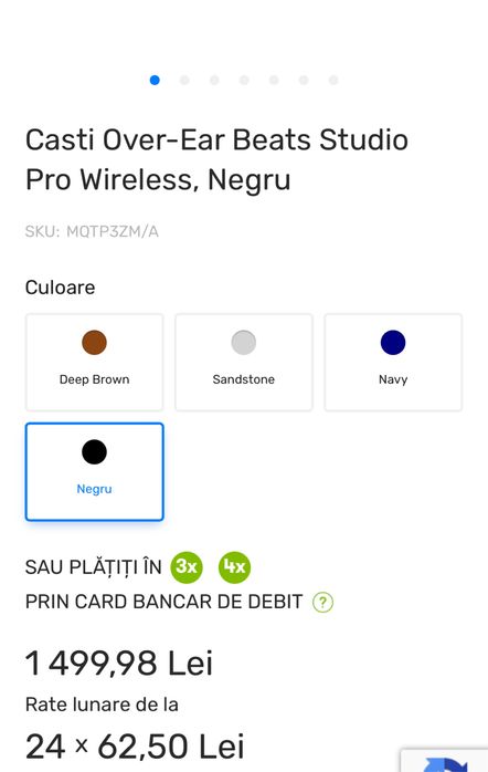 Beats Studio Pro Wireless, Negru, noi in cutie, transport ZERO
