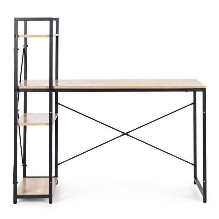 Компютърно бюро, дървено, с рафтове за съхранение, 120*60 см