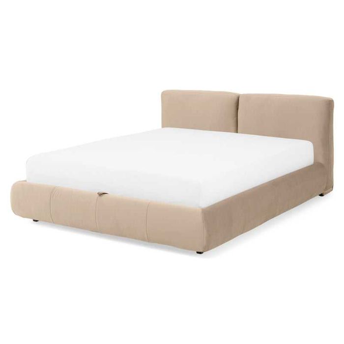 Pat tapitat MAJESTIC, Mobexpert, somiera rabatabila si lada depozitare