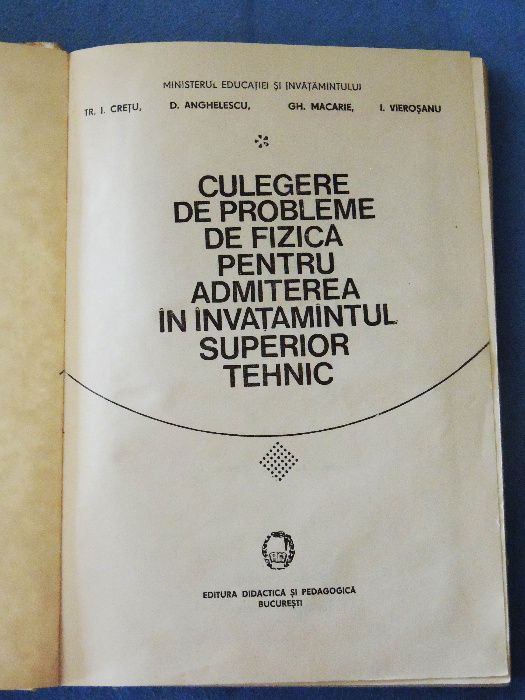 Culegere de problema de fizică pentru Admitere invatamat superior