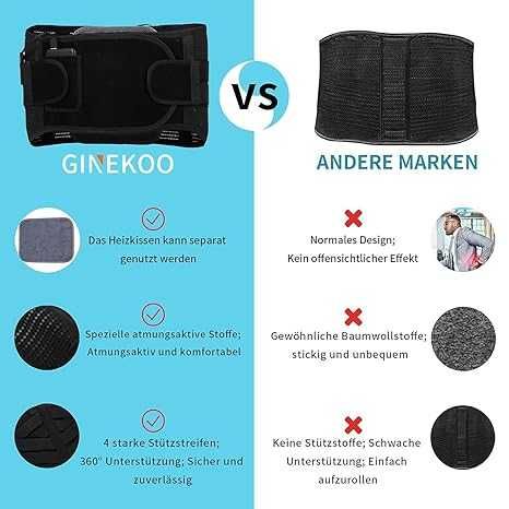 Centura de sustinere a spatelui incalzita, cu baterie reincarcabila XL