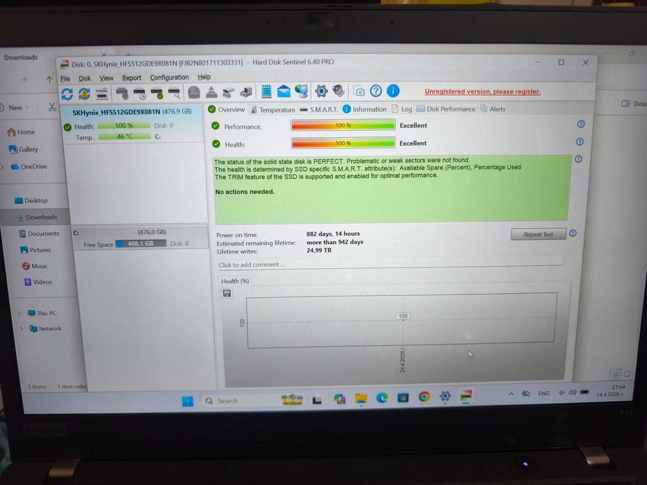 Лаптоп Lenovo ThinkPad T14 Gen 2 / i7-1165G7 / 32GB RAM / 512GB SSD