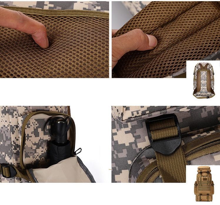 80L туристическа раница Водоустойчива къмпинг планина система с ремъци