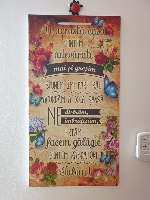 Tablou decorativ cu mesaj pentru casa si familie