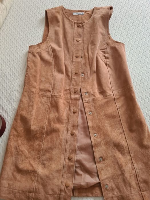 Sarafan-Vesta piele Mango