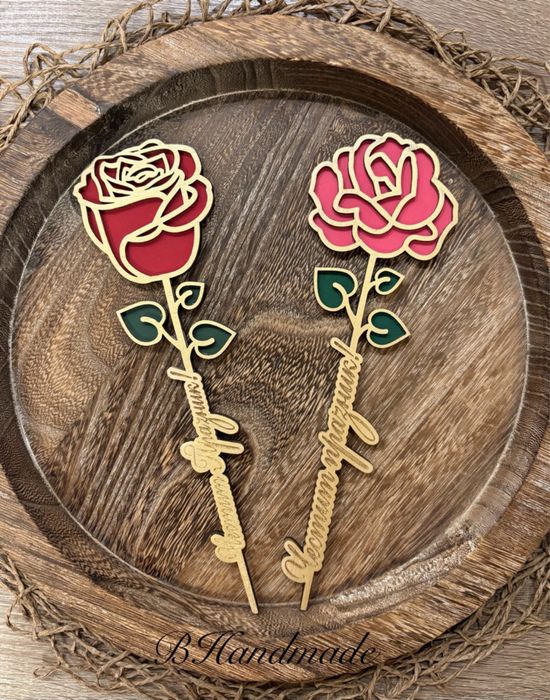 Персонализирани, ръчно рисувани, дървени цветя за различни поводи