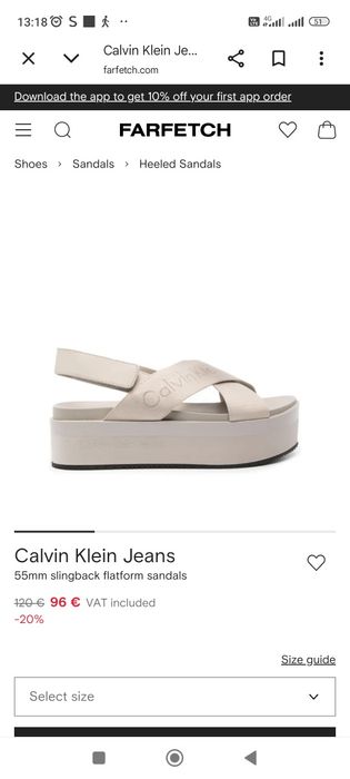 Дамски сандали Calvin Klein , 36 номер