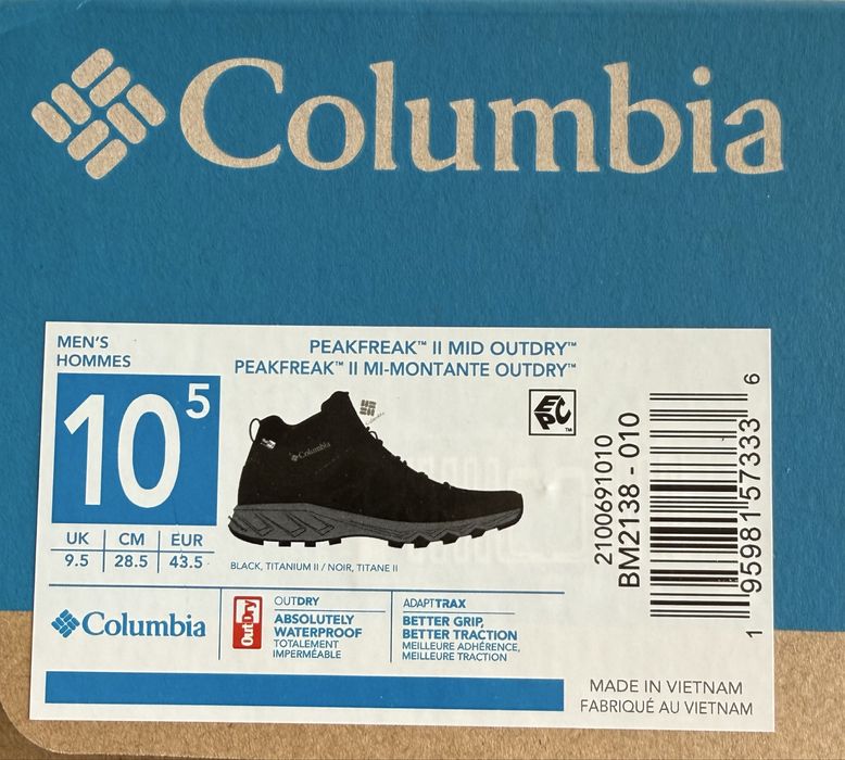 Columbia Peakfreak II Outdry ОРИГИНАЛНИ мъжки обувки/туристически 43,5