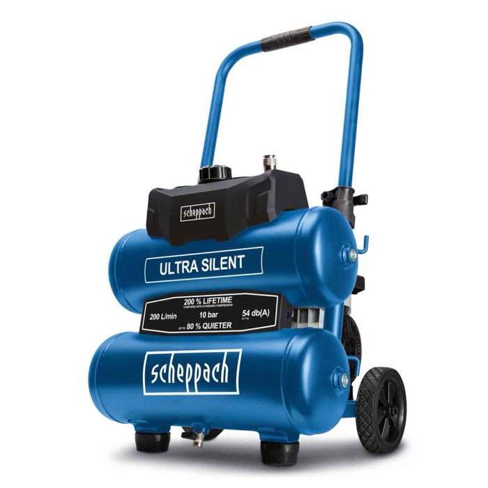 Супер тих Безмаслен Компресор 20л. Scheppach HC20Si-TWIN