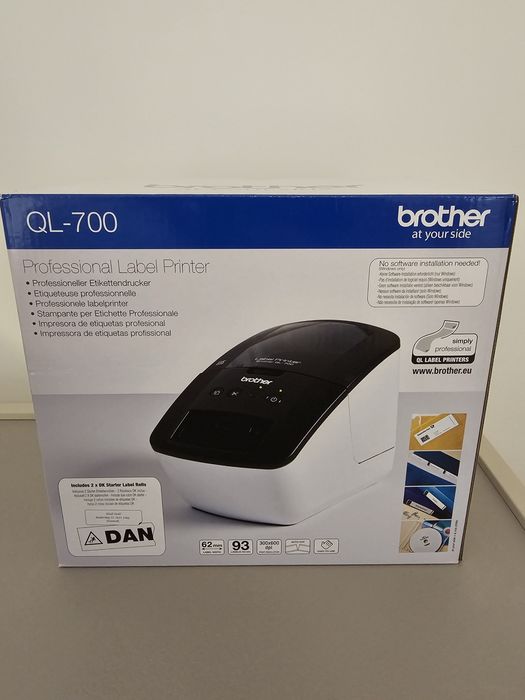 Brother QL-700 nou, sigilat, 400 lei – imprimantă etichete USB, rapidă, compactă