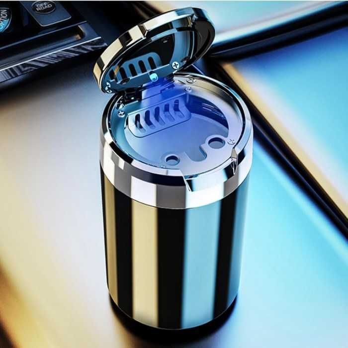 Автомобилен пепелник Automat, LUX, Бездимен, Два размера, Led светлина