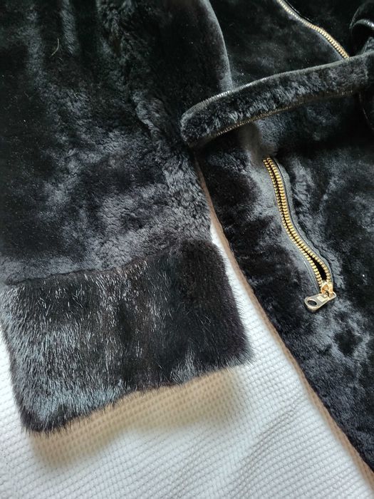 Шуба мутон с норкой