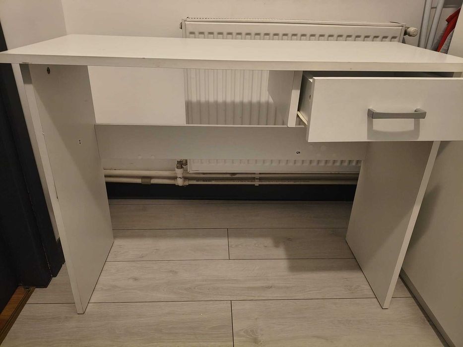 Birou HDF alb lucios 100X30cm 75xm inaltime