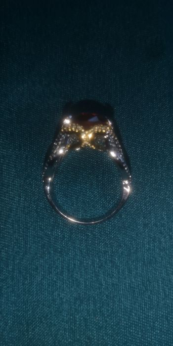 Inel din argint s925 suflat cu aur cu diamante sintetice