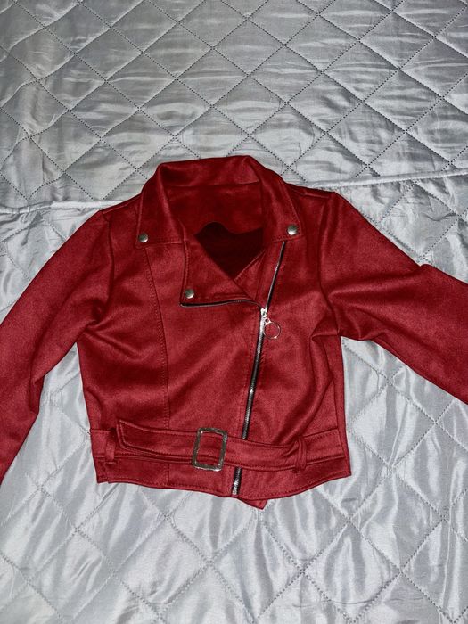 Jacheta bordo imitatie piele intoarsa