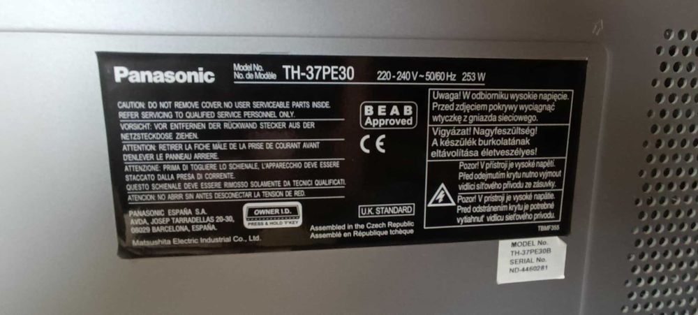 Televizor plasmă- Panasonic Viera TH-37PE30 - 94 cm