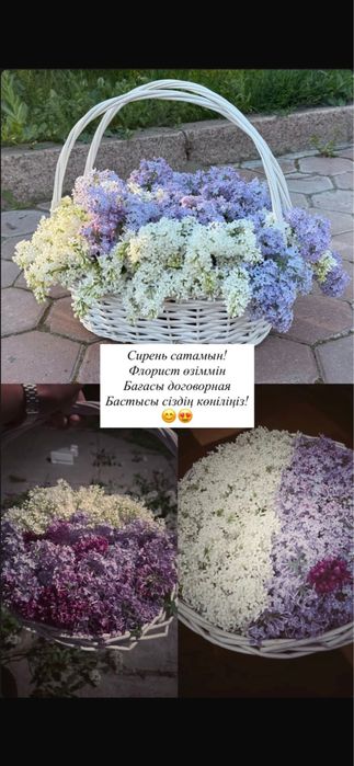 Букет сирень с корзиной