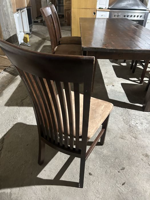 Дъбова маса с 6 стола