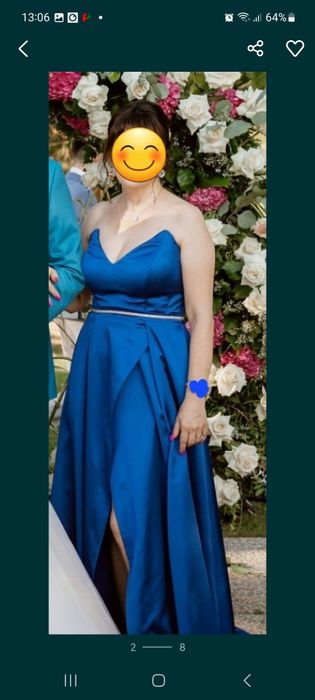 Rochie lunga  de seară/ocazie din tafta satinata mărime 38-40.