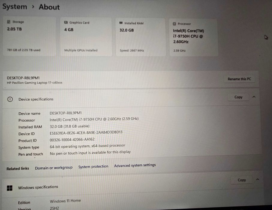 Laptop HP Pavilion i7