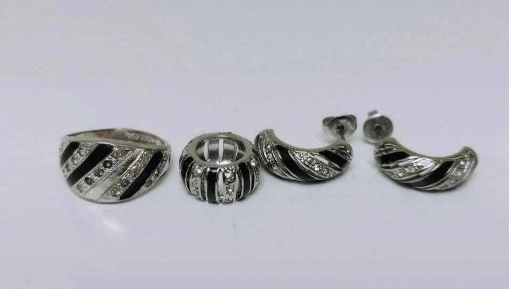 Set inel, cercei si pandantiv placati cu aur alb de 14KT GE Espo,copii