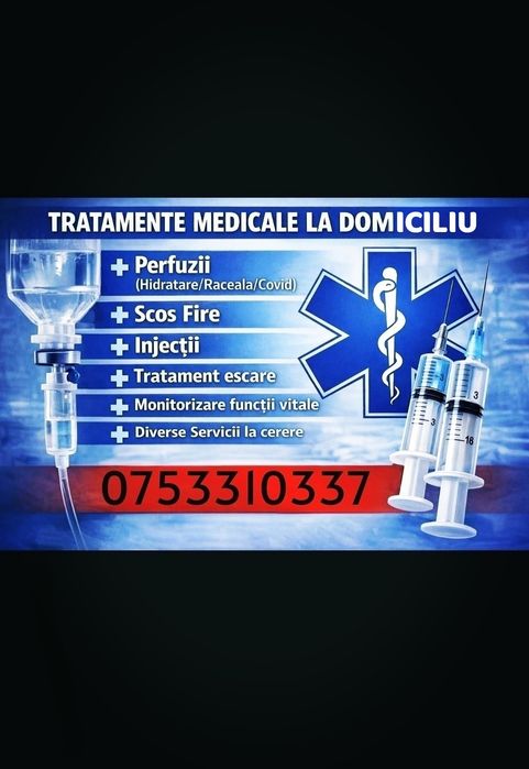 Prestez servicii medicale la domiciliu pacientului.